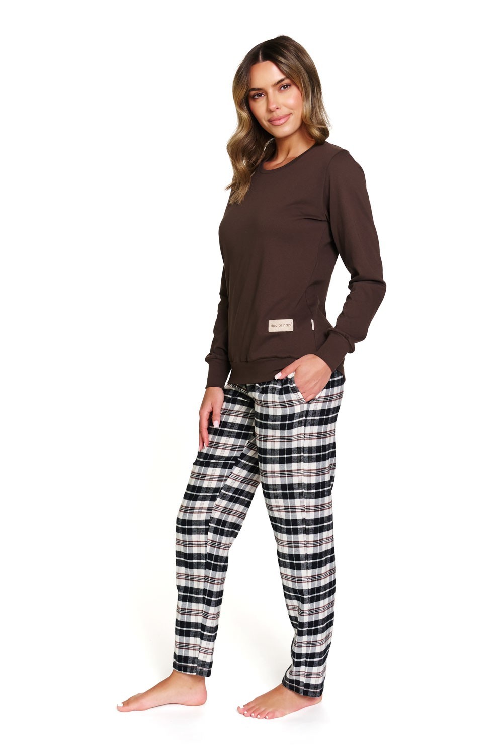 Long-Sleeved Pyjamas With Plaid Trousers Brownie