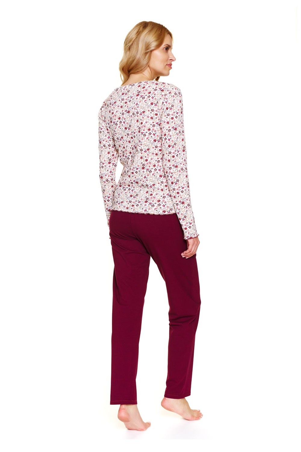 Pijama De Manga Comprida Com Calça flores 1