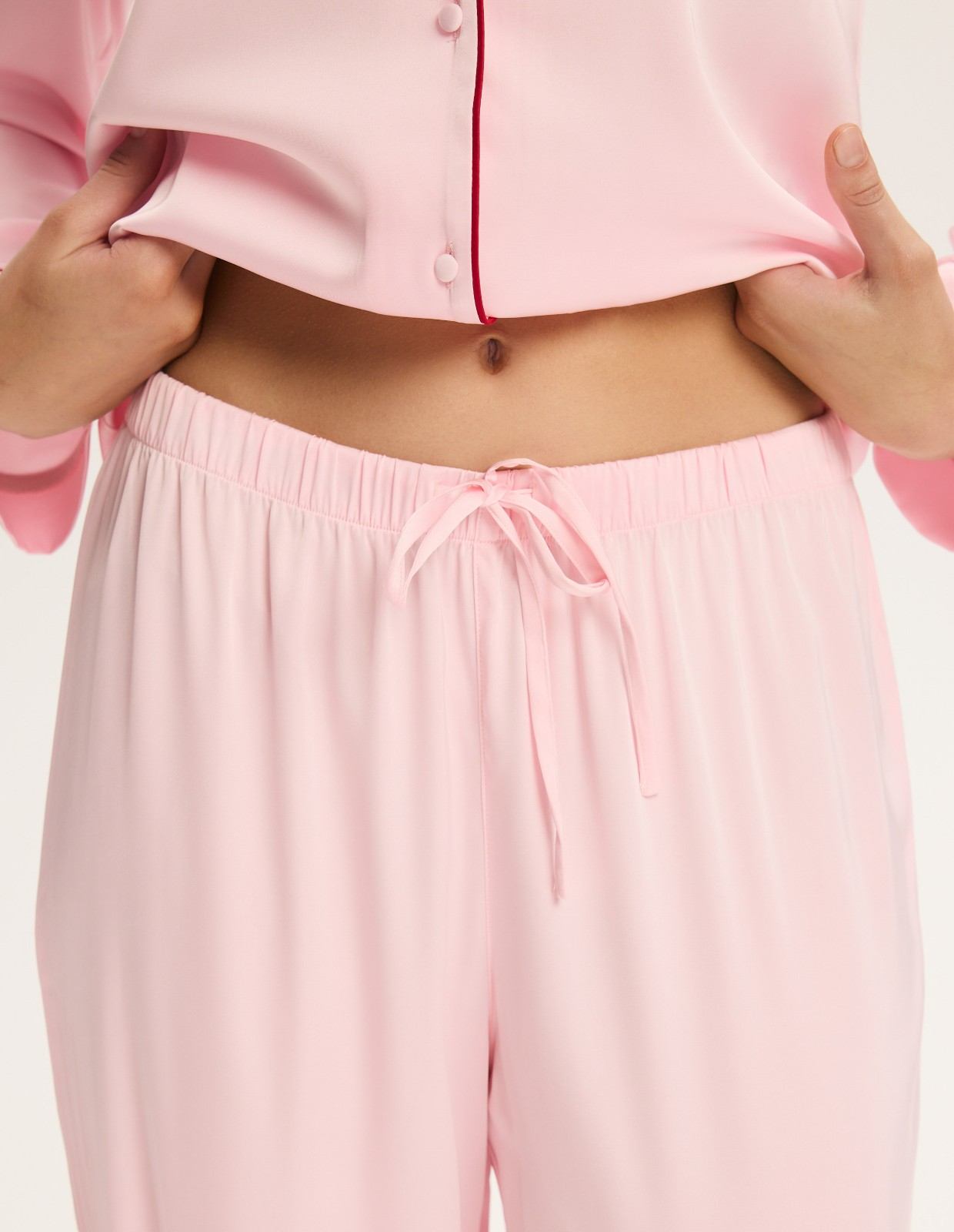 Pijama Comprido de Cetim Roselle Rosa 2