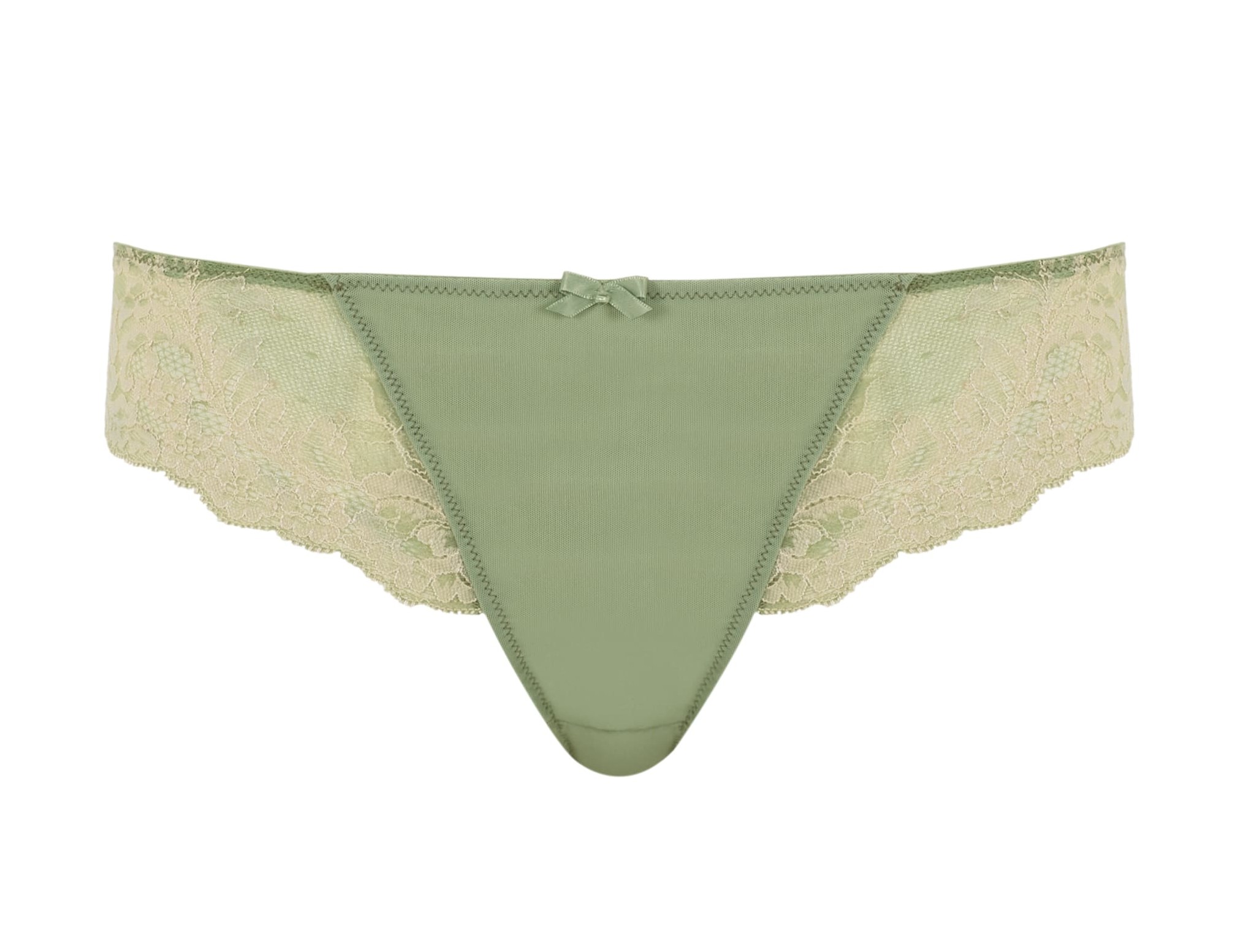 Cueca Asa Delta com Renda Floral Ana Sage/Sand