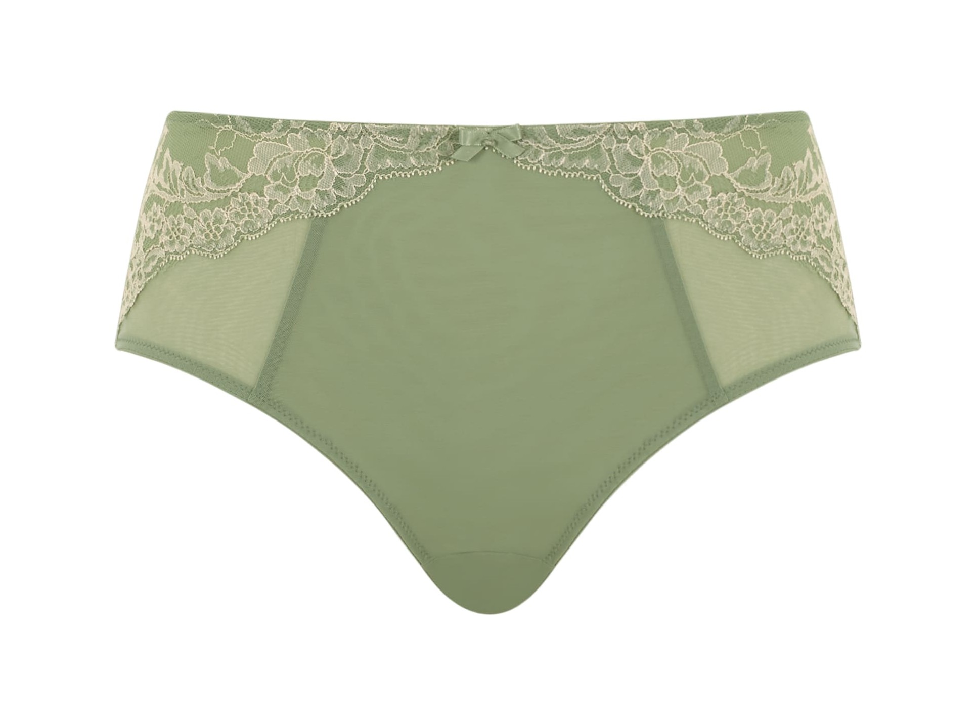 Cueca de Cintura Alta Rendada Ana Sage/Sand