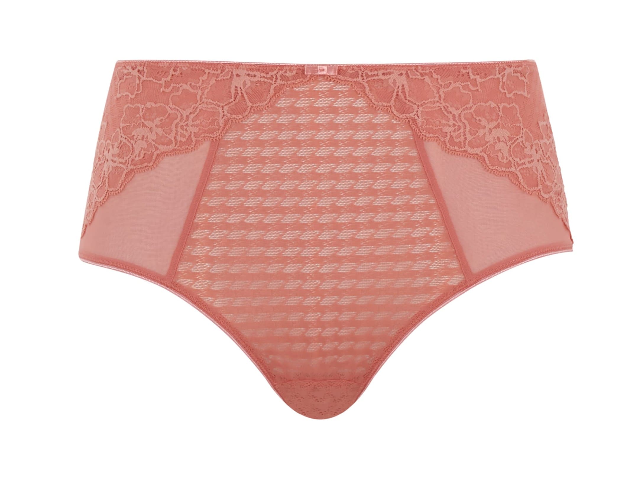 Cueca com Cintura Alta Rendada Envy Terracotta