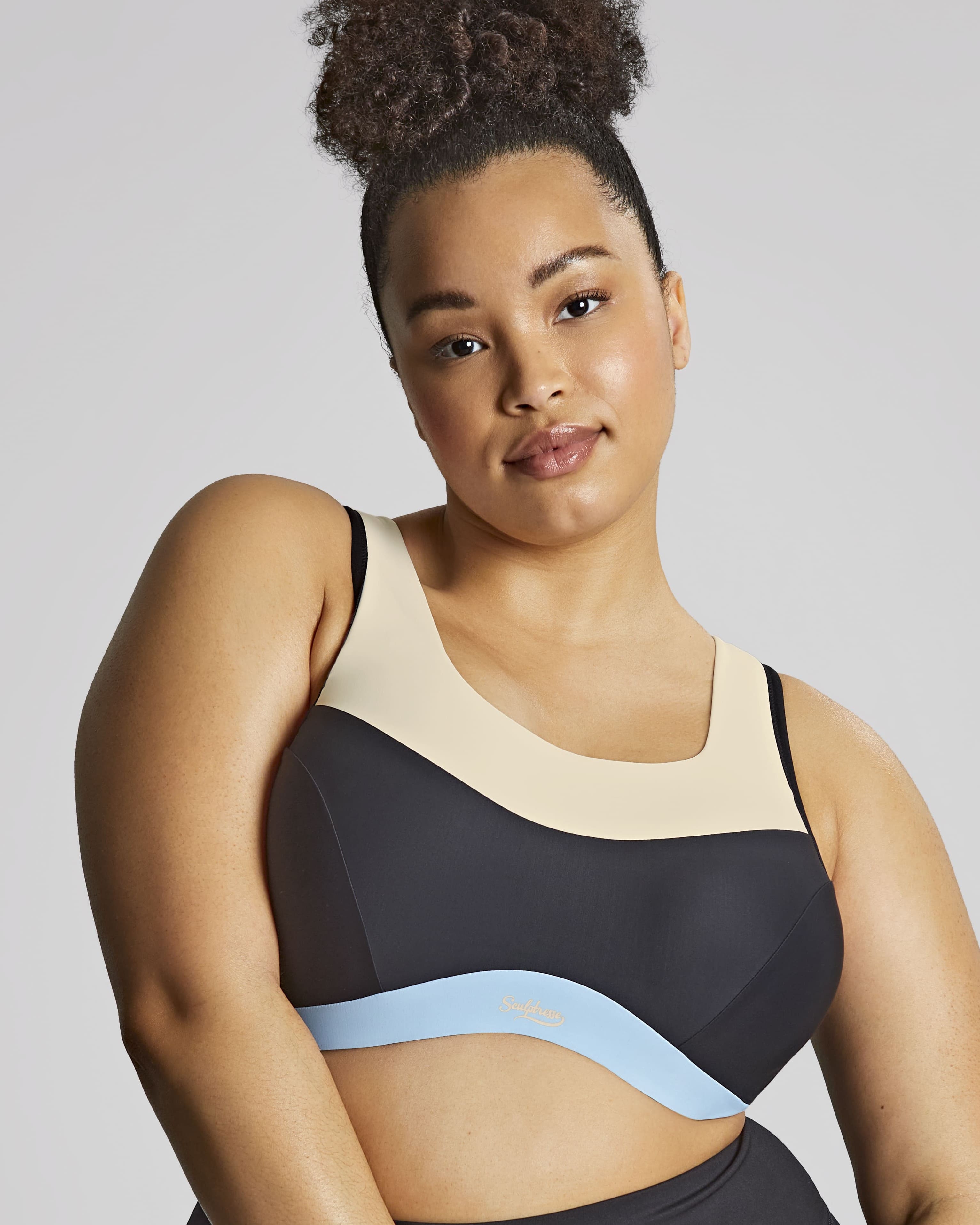 Sujetador Deportivo de Copa Moldeada Sin Aros Upbeat Chalk/Black 1