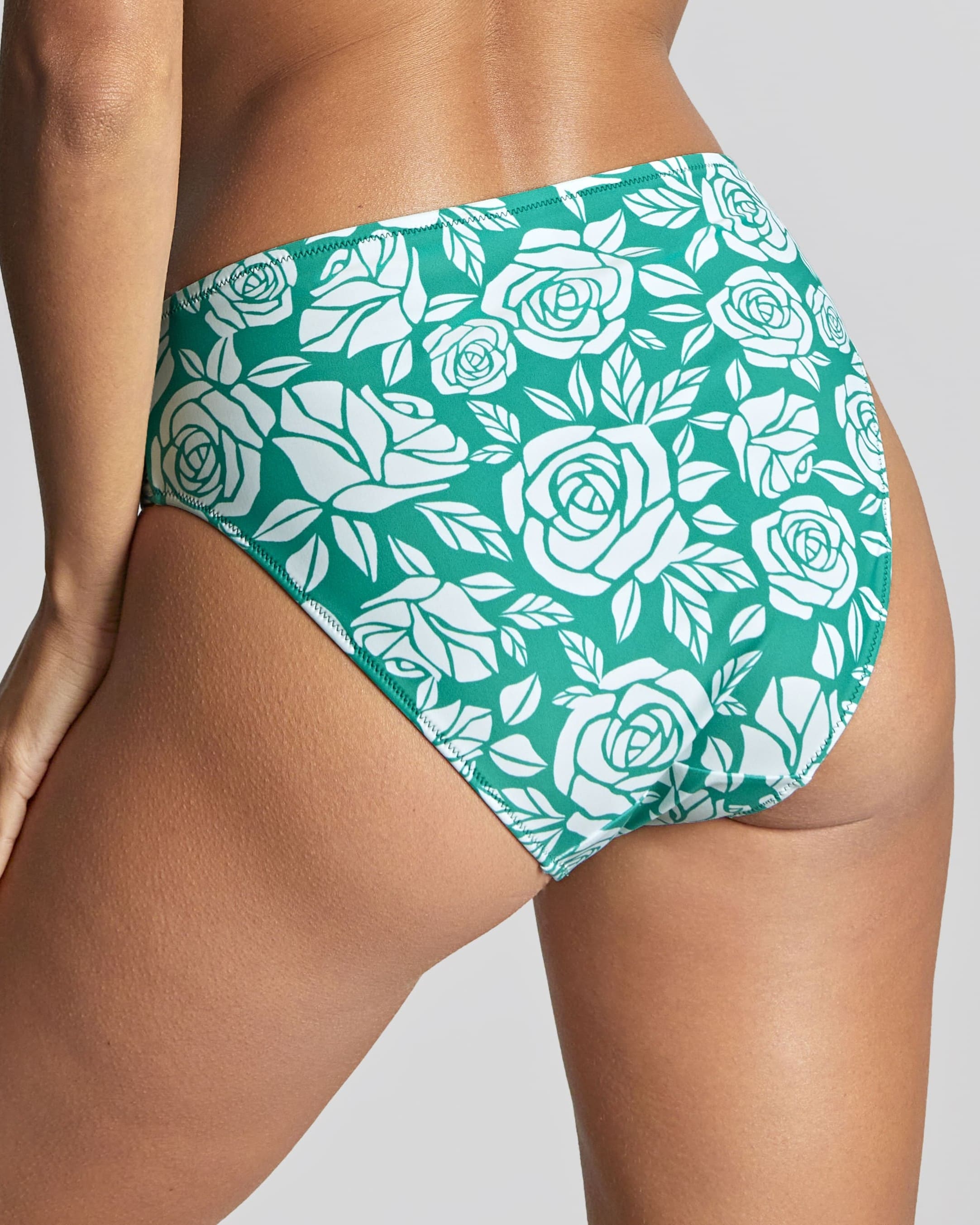 Cueca de Banho de Cintura Média Olivia English Rose Print 2