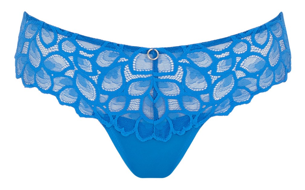 Cueca Tanga Rendada Allure Azure Blue