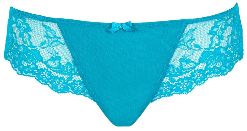 Brazilian Brief with Floral detailed embroidery Ana Ocean Blue