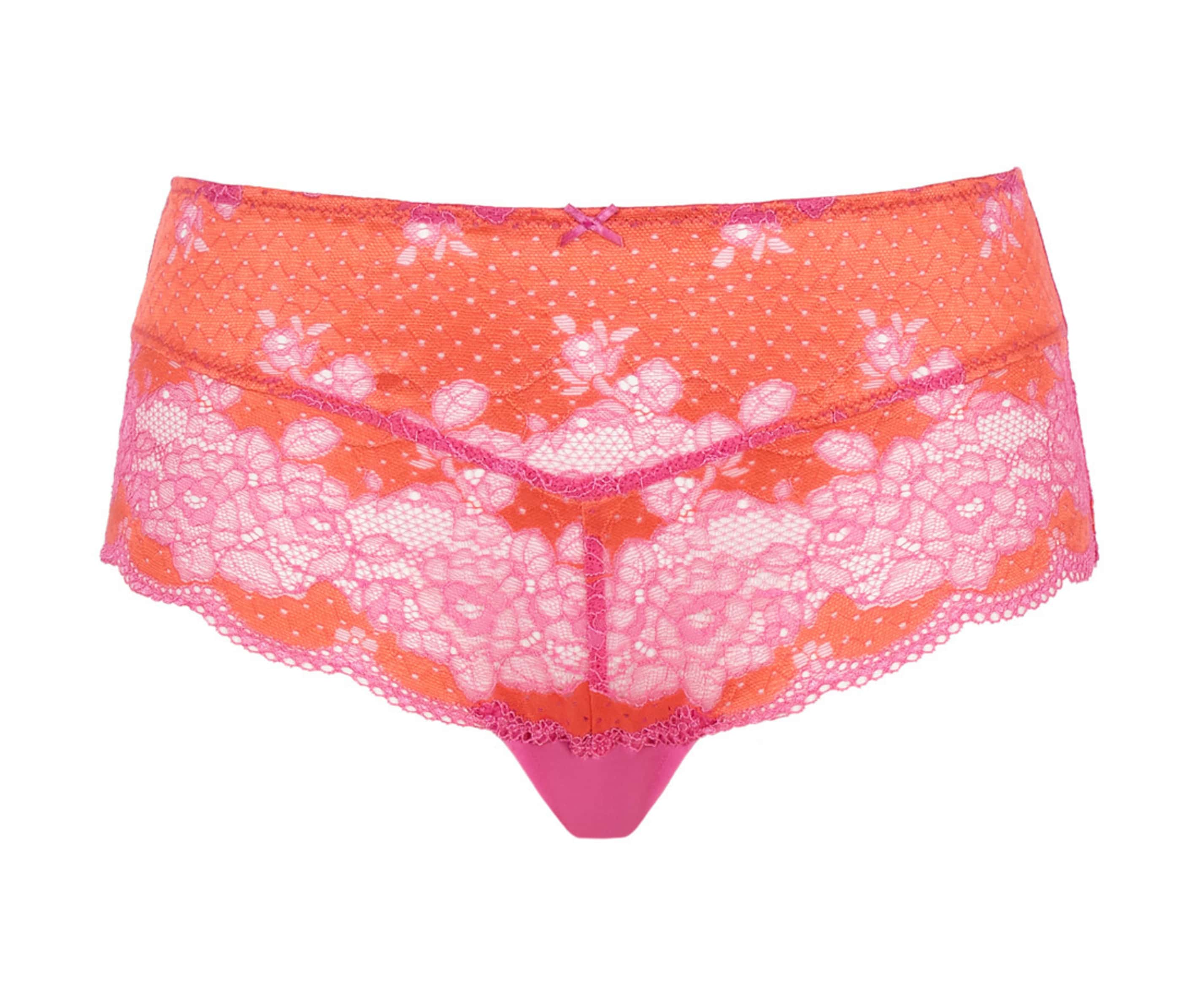 Clara Pink Papaya Lace High Waisted Brief