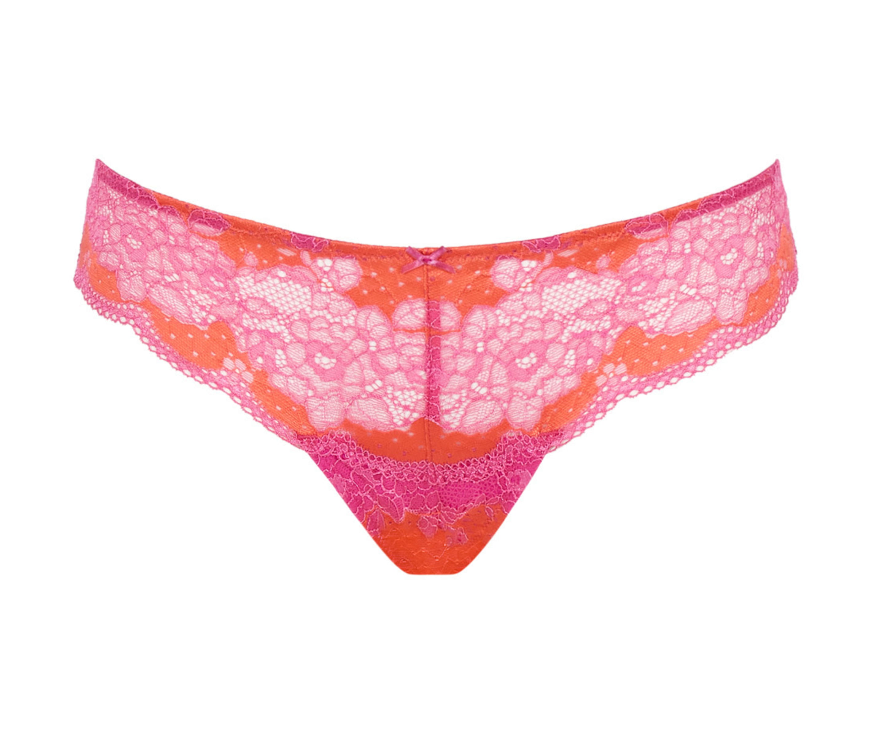Clara Pink Papaya Laced Thong
