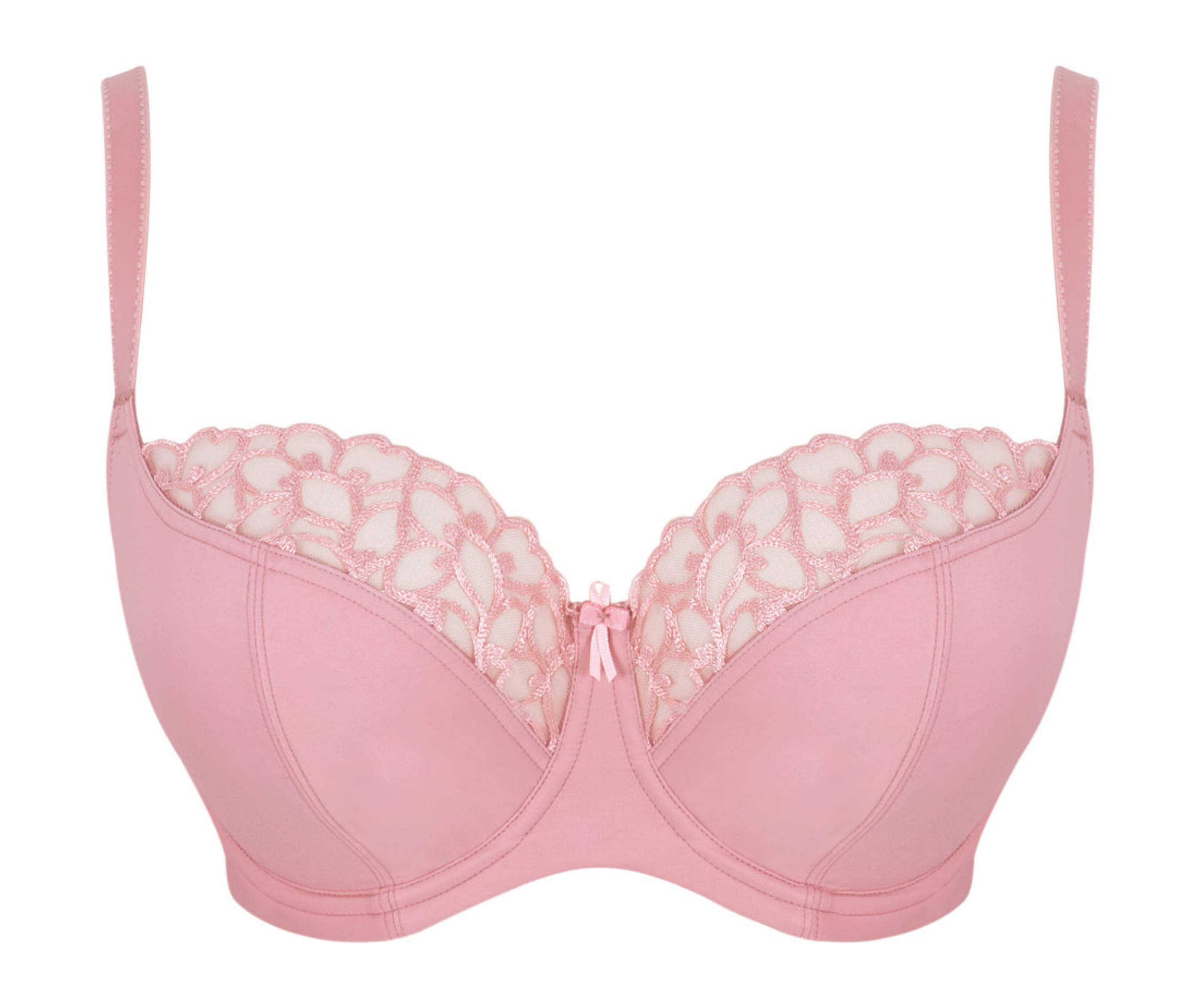 Non-padded Balconnet Bra with Lace Cora Soft Pink