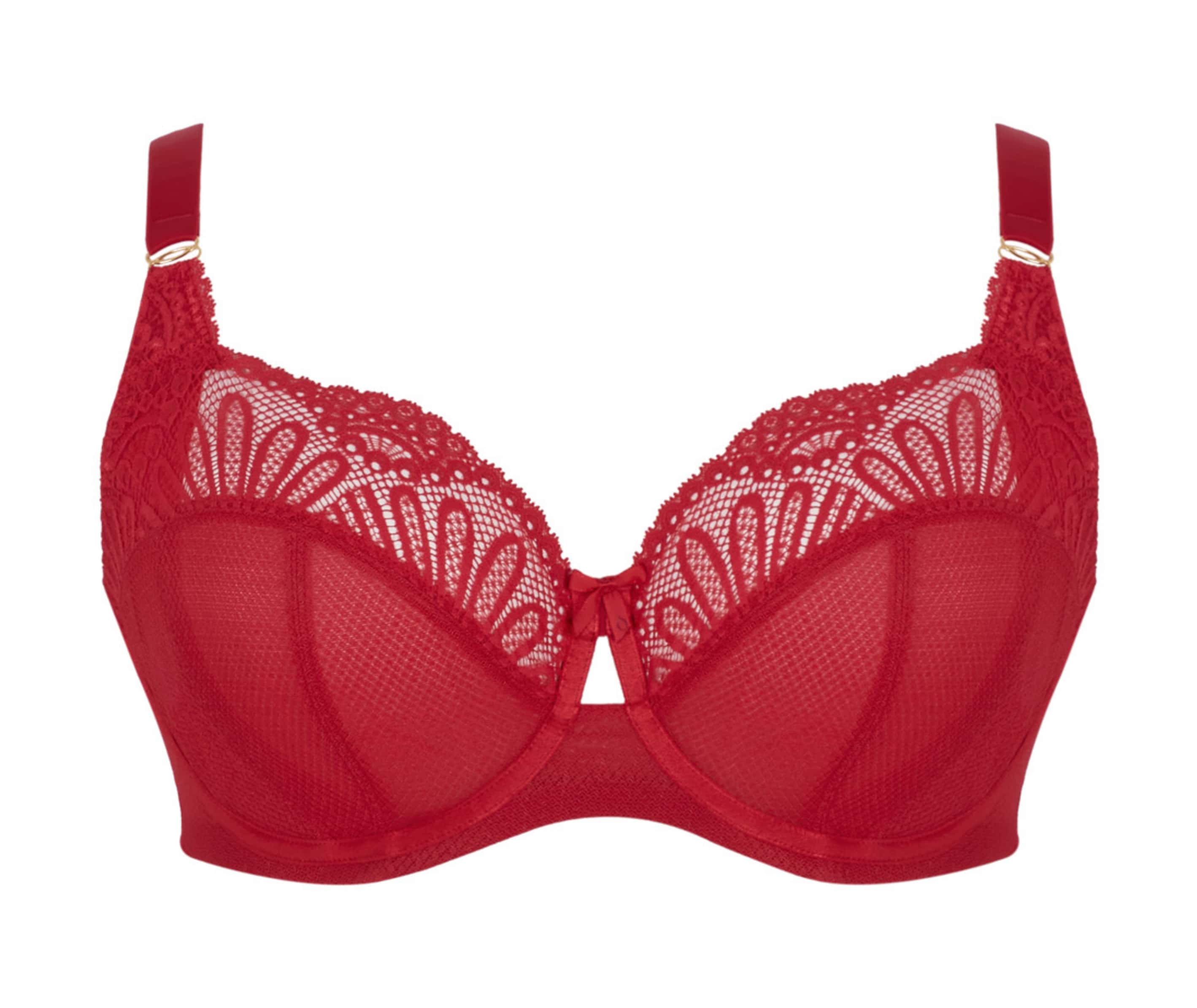 Non-padded Full Cup Bra with Lace Entice Red