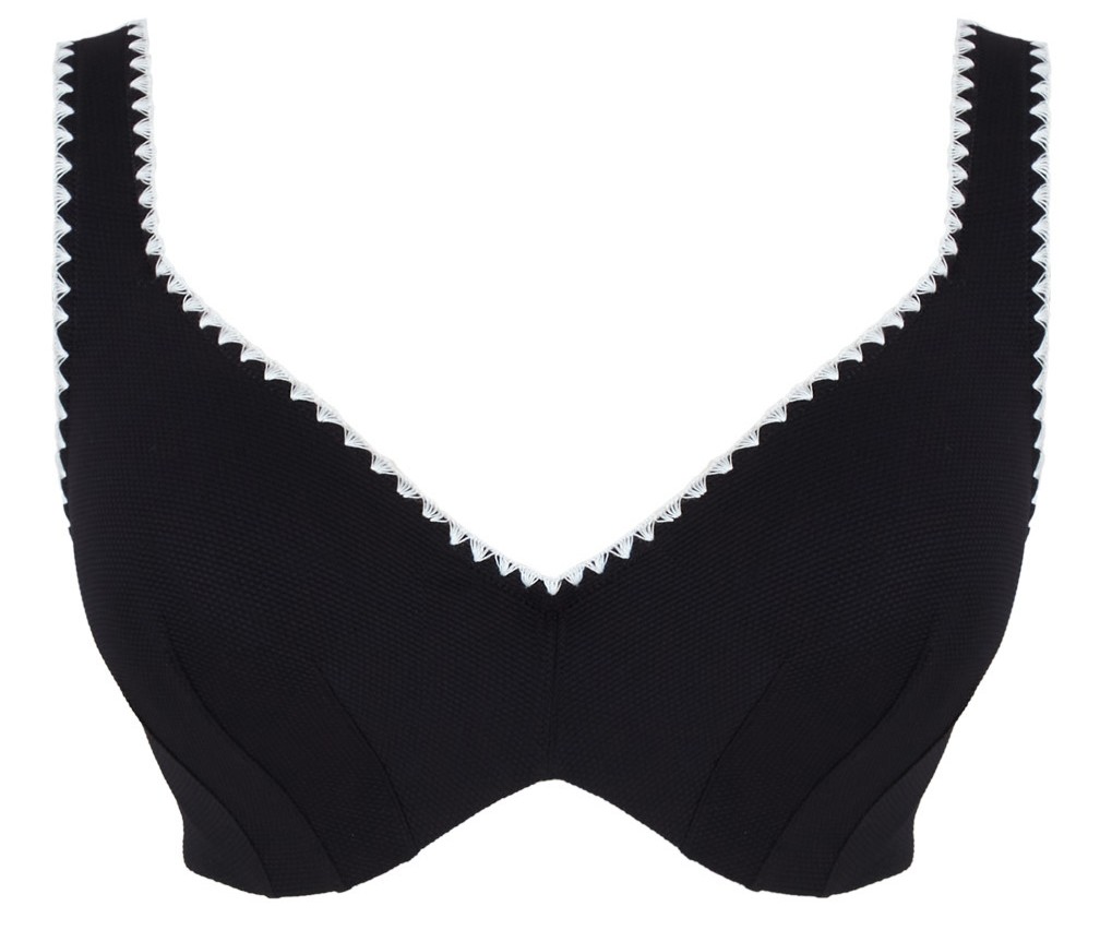 Non-padded Wired Plunge Bikini Jennifer Aurora Black / White