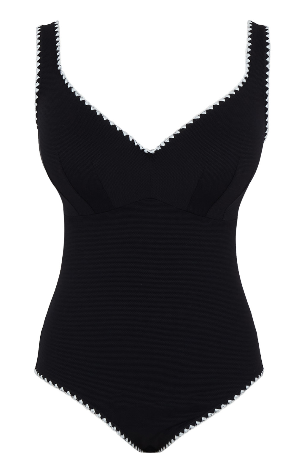 Non-padded and Non-wired Triangular Swimsuit Lara Aurora Black / White