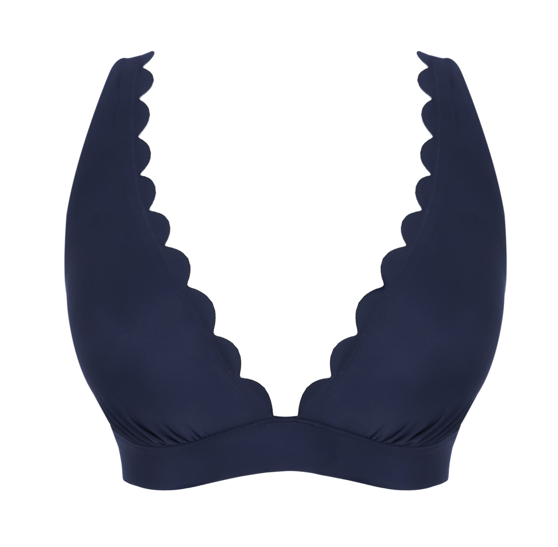 Non-padded and Non-wired Triangular Bikini Kara Signature Ink Blue