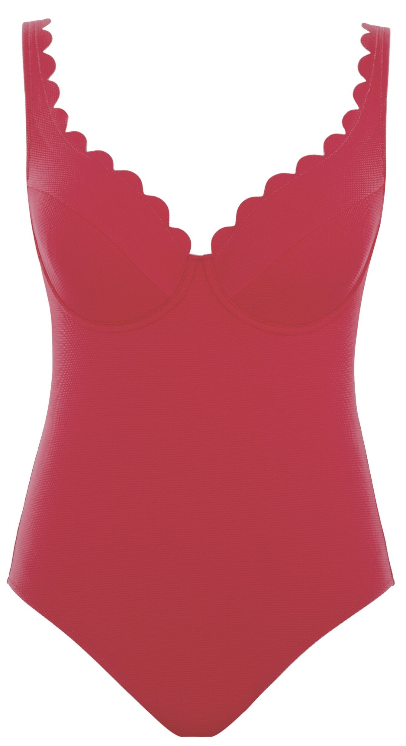 Non-Padded Plunge Swimsuit with Wires Rita Red