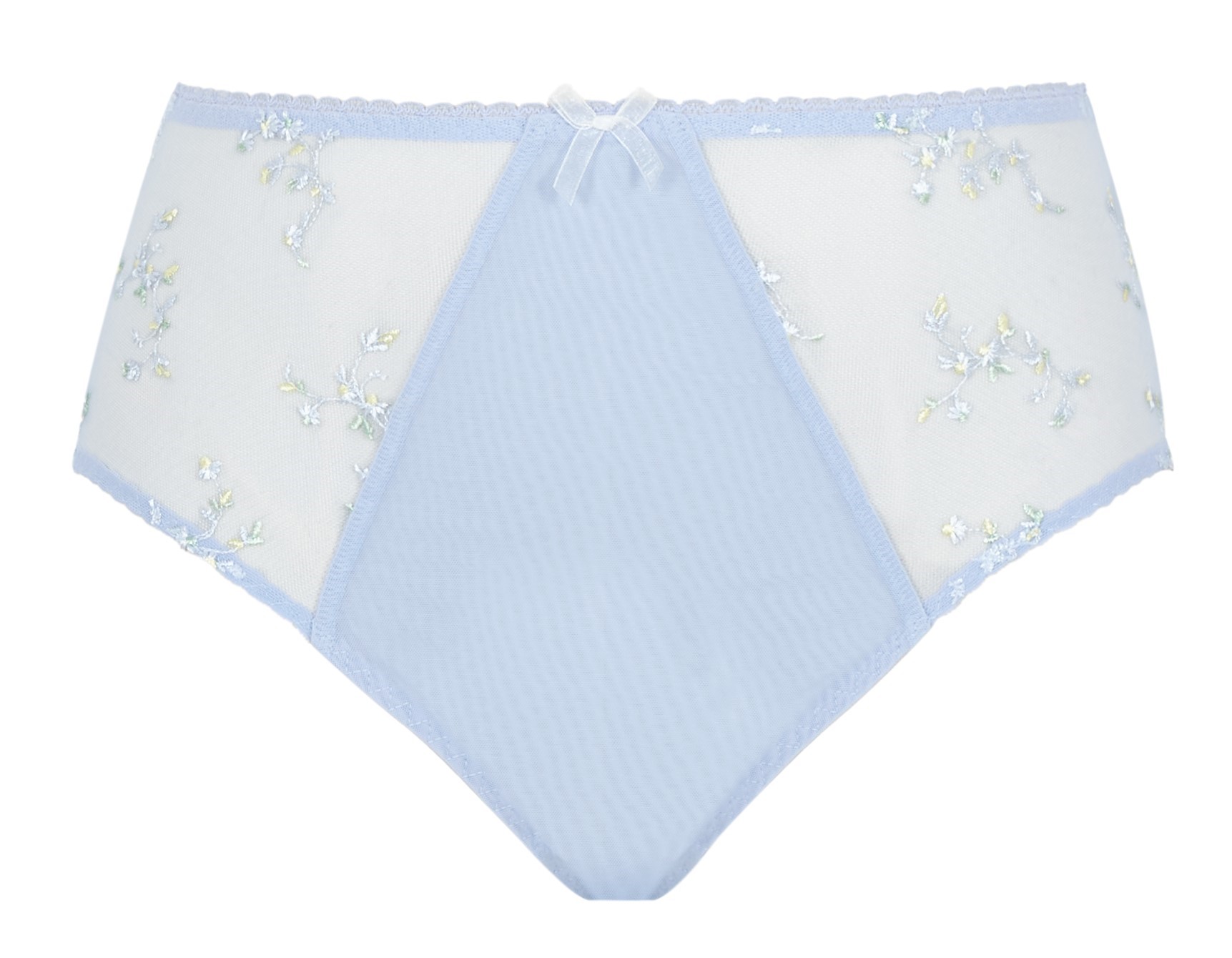 Cueca de Cintura Alta com Bordados Florais Meadow Dusky Blue