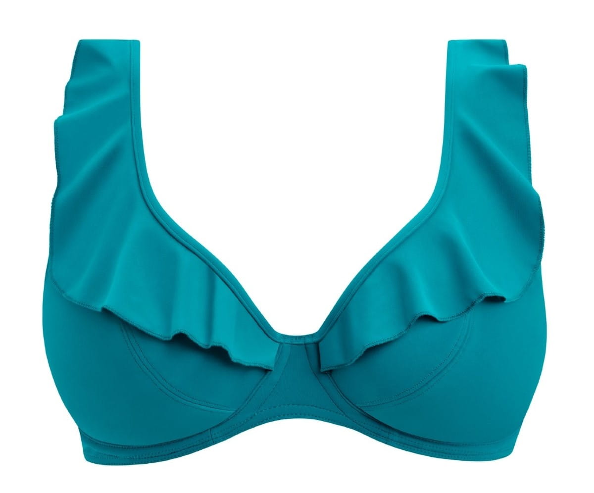 Non-padded Plunge Bikini Jewel Cove Plain Moonstone