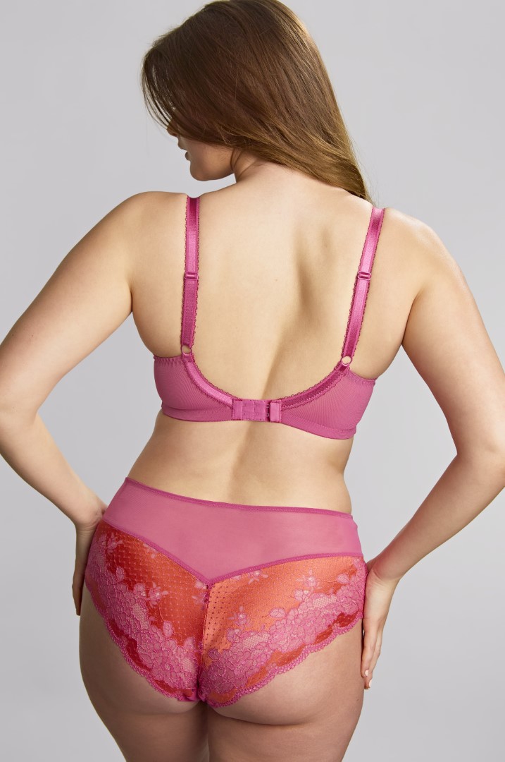 Clara Pink Papaya Lace High Waisted Brief 2