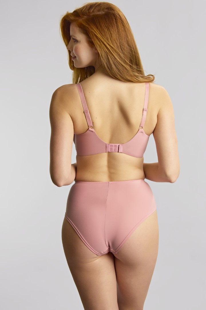 Cora Soft Pink Lace High Waisted Brief 2