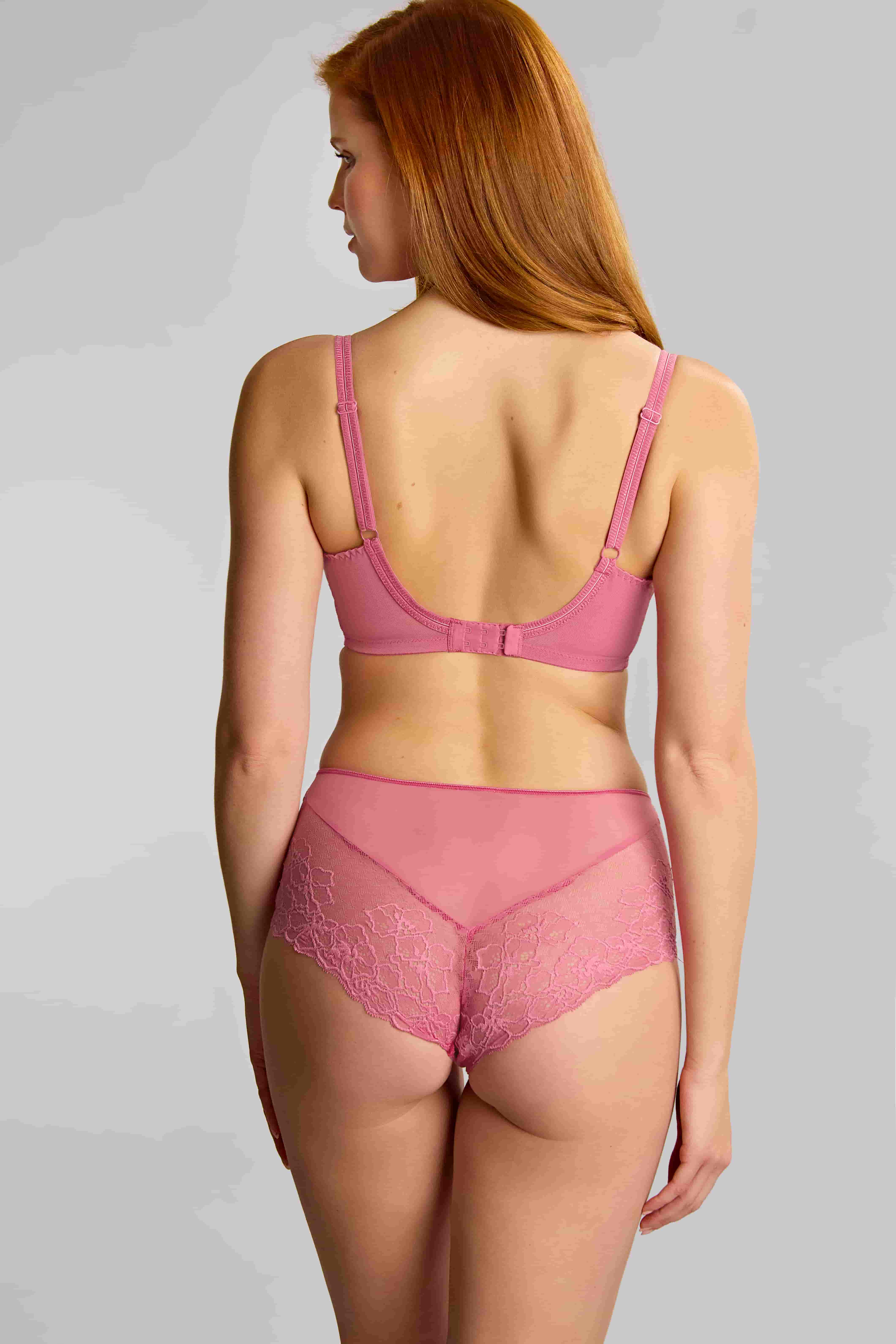 Cueca com Cintura Alta Rendada Envy Fuchsia Pink 2