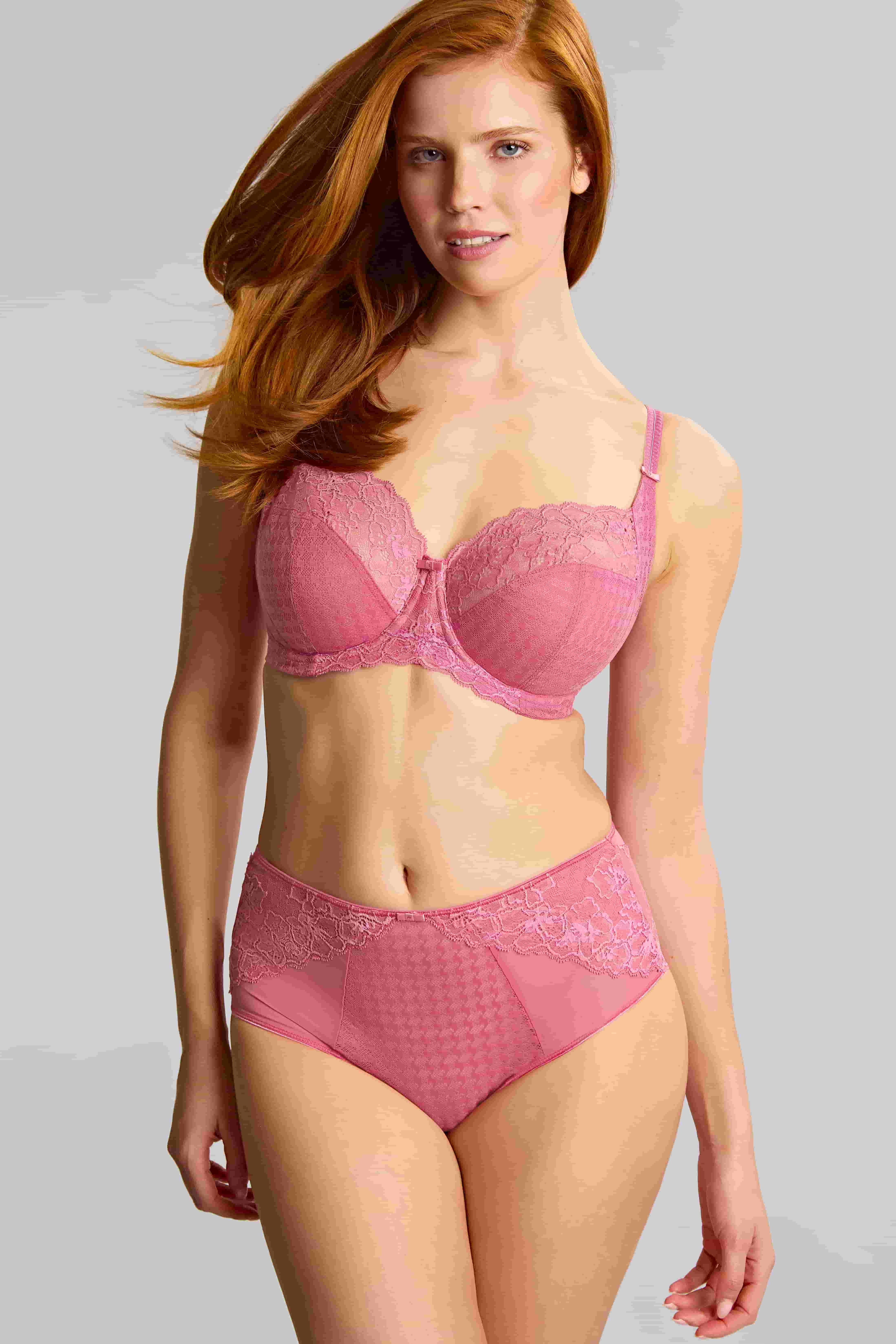 Cueca com Cintura Alta Rendada Envy Fuchsia Pink 1