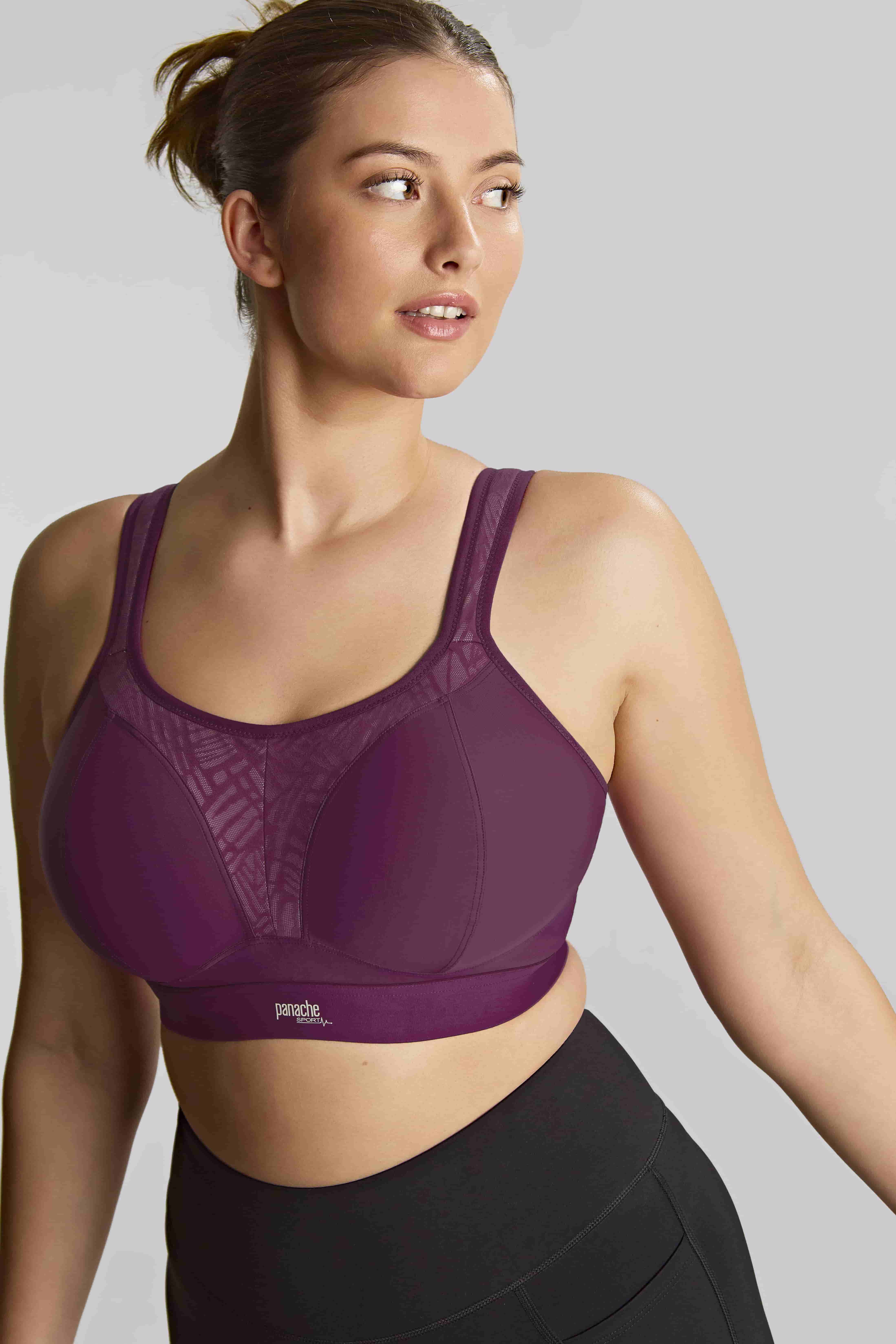 Moulded Cup Non Wired Sports Bra Berry Chalk 1