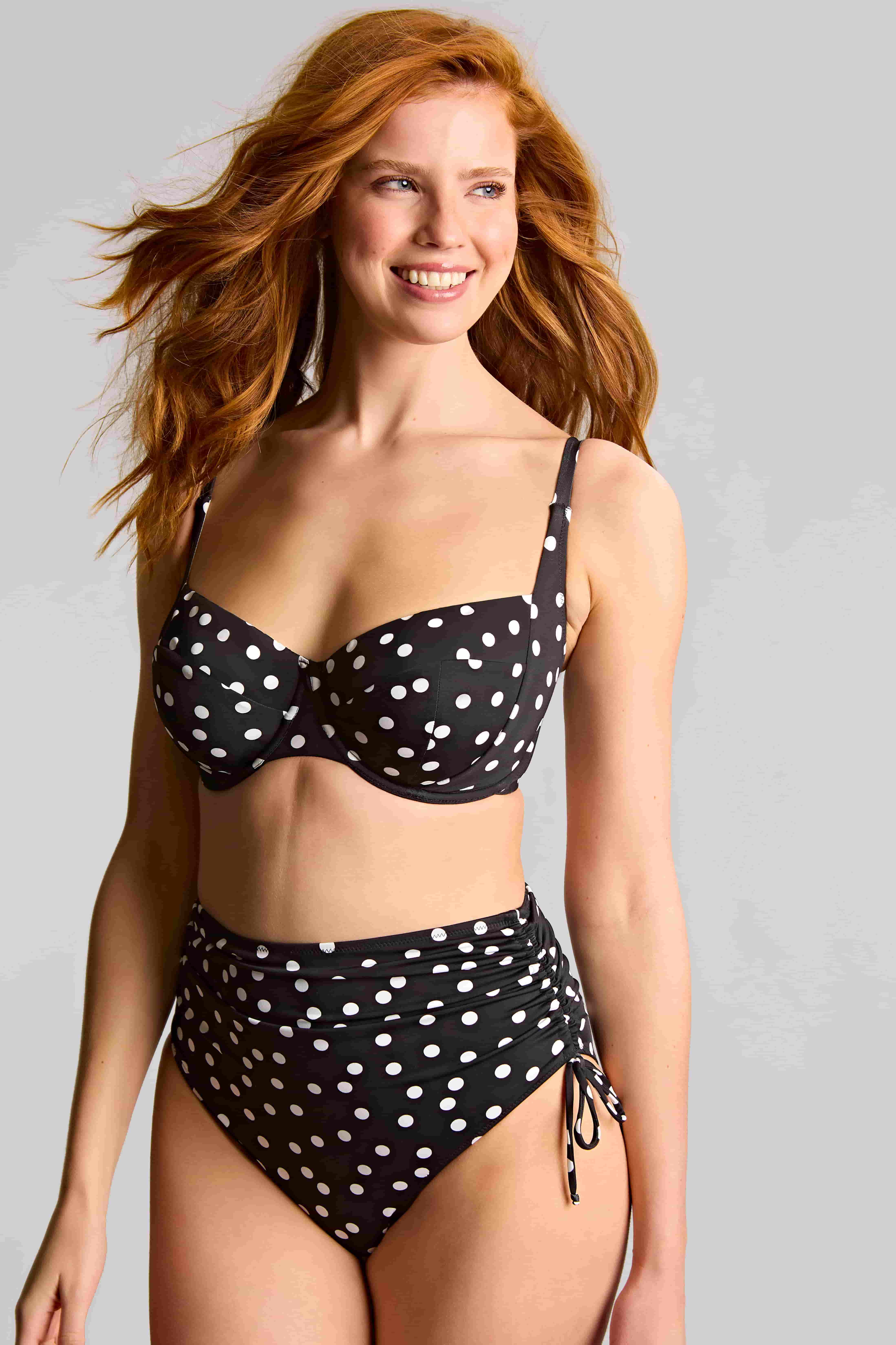 High Waist Swim Brief Olivia Polka Dot Print 1