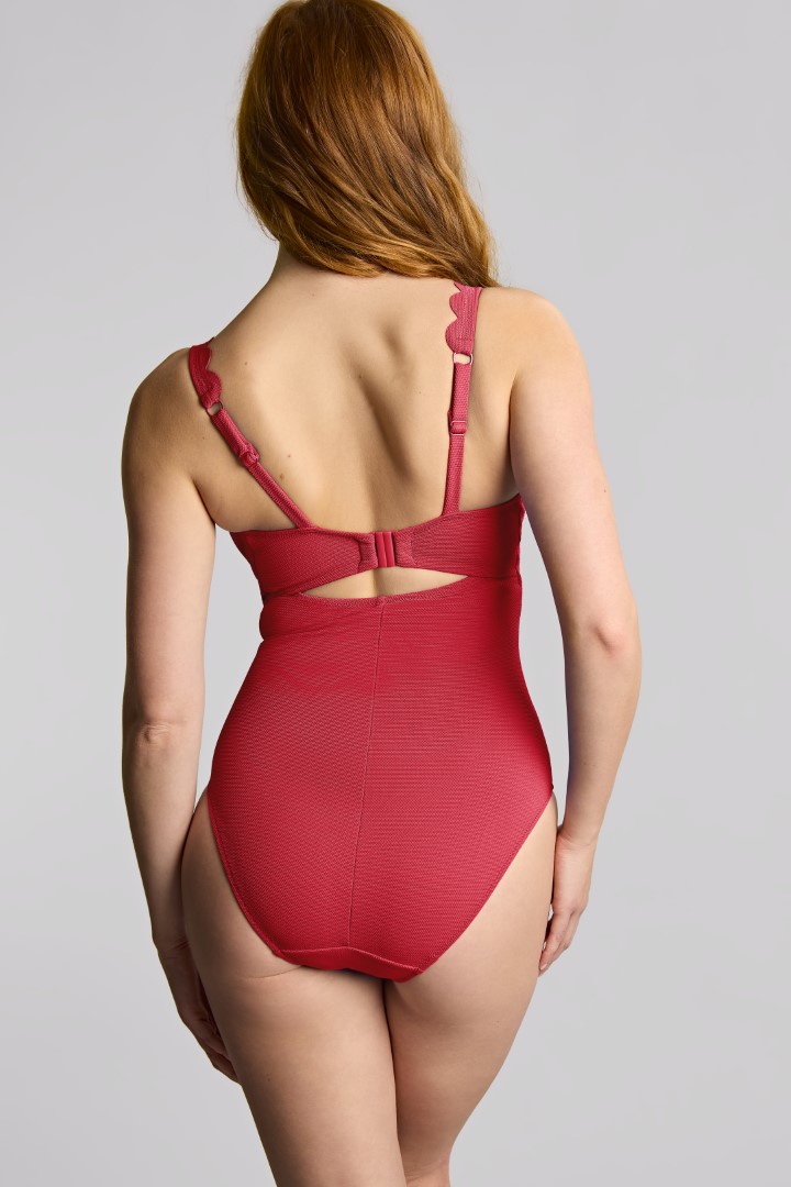 Non-Padded Plunge Swimsuit with Wires Rita Red 2