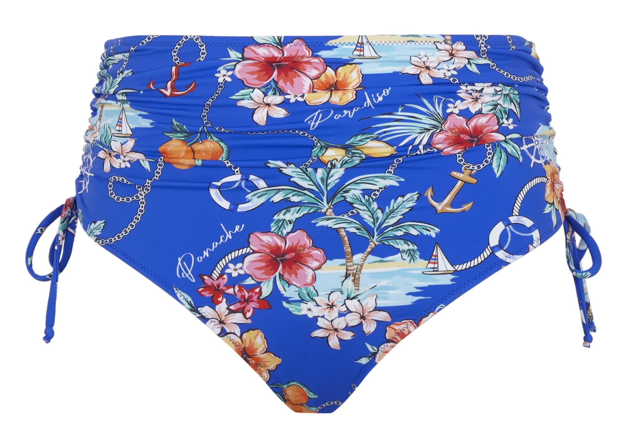 Cueca de Banho de Cintura Alta Olivia Paradiso Print
