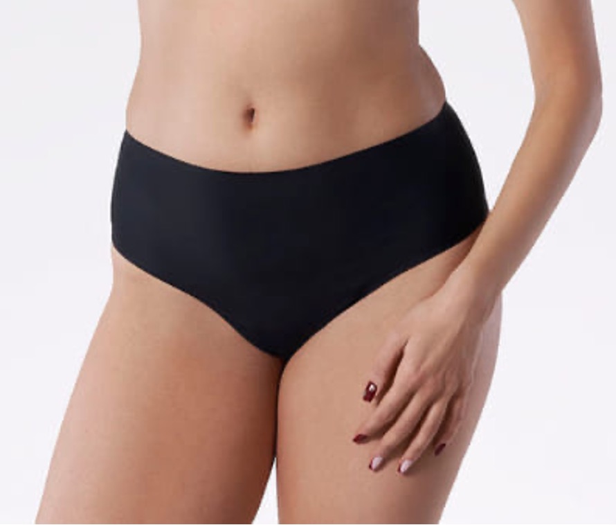 High Waisted Thong Simple Black