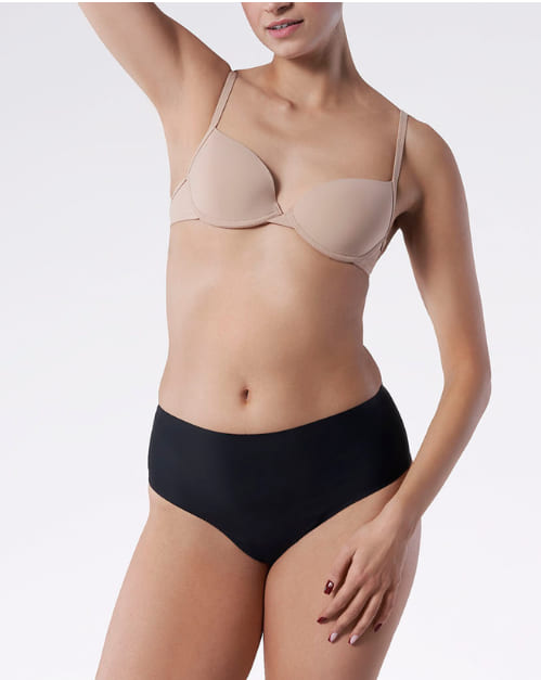 High Waisted Thong Simple Black 1