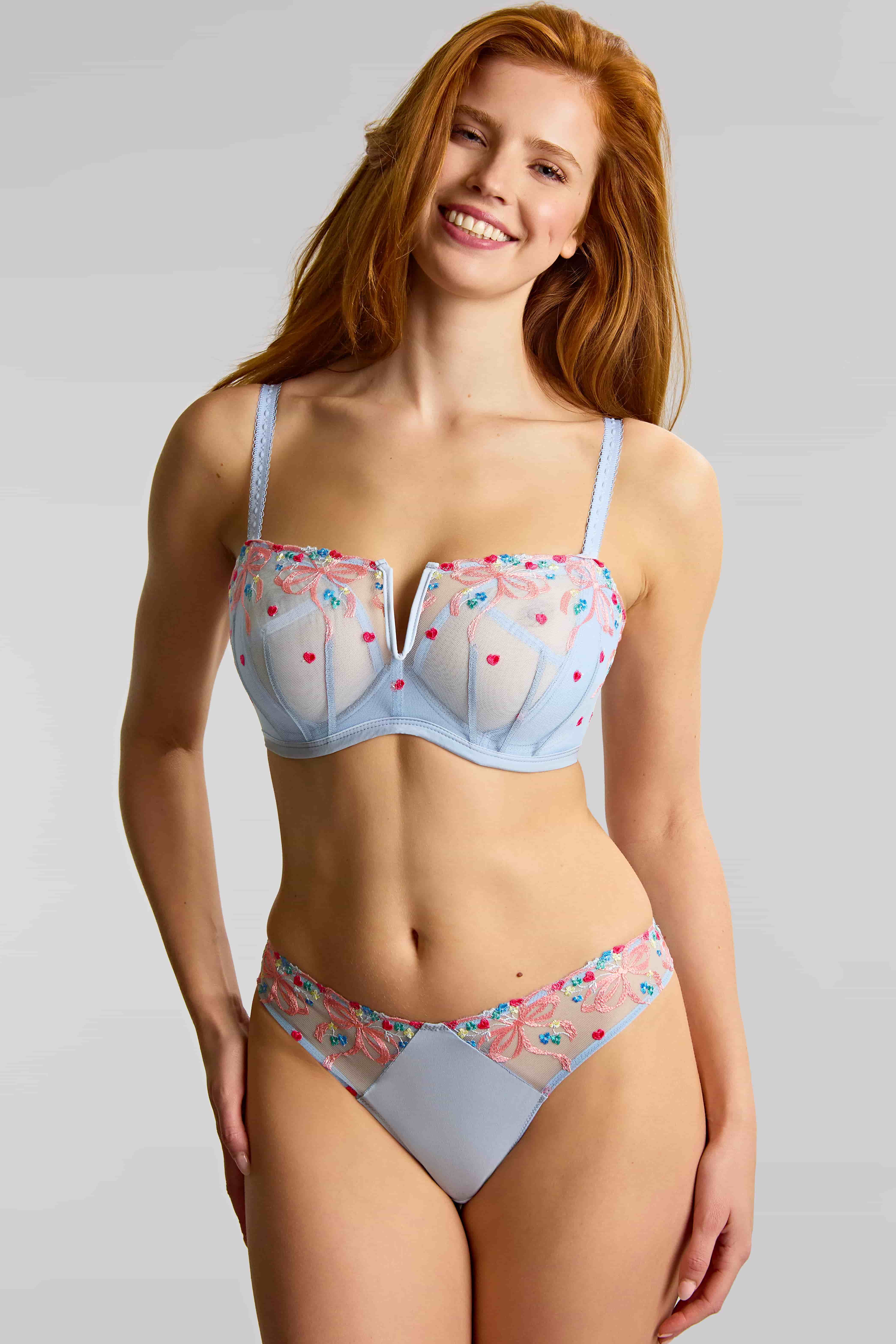 Ottilie Dusky Blue Balconnet Soft Cup Bra 1