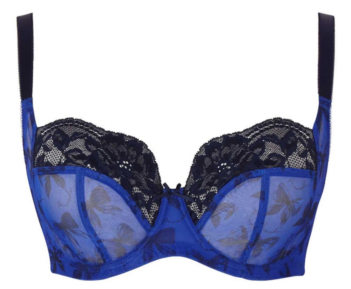 Non-padded Balconnet Bra Nina Blue Bows