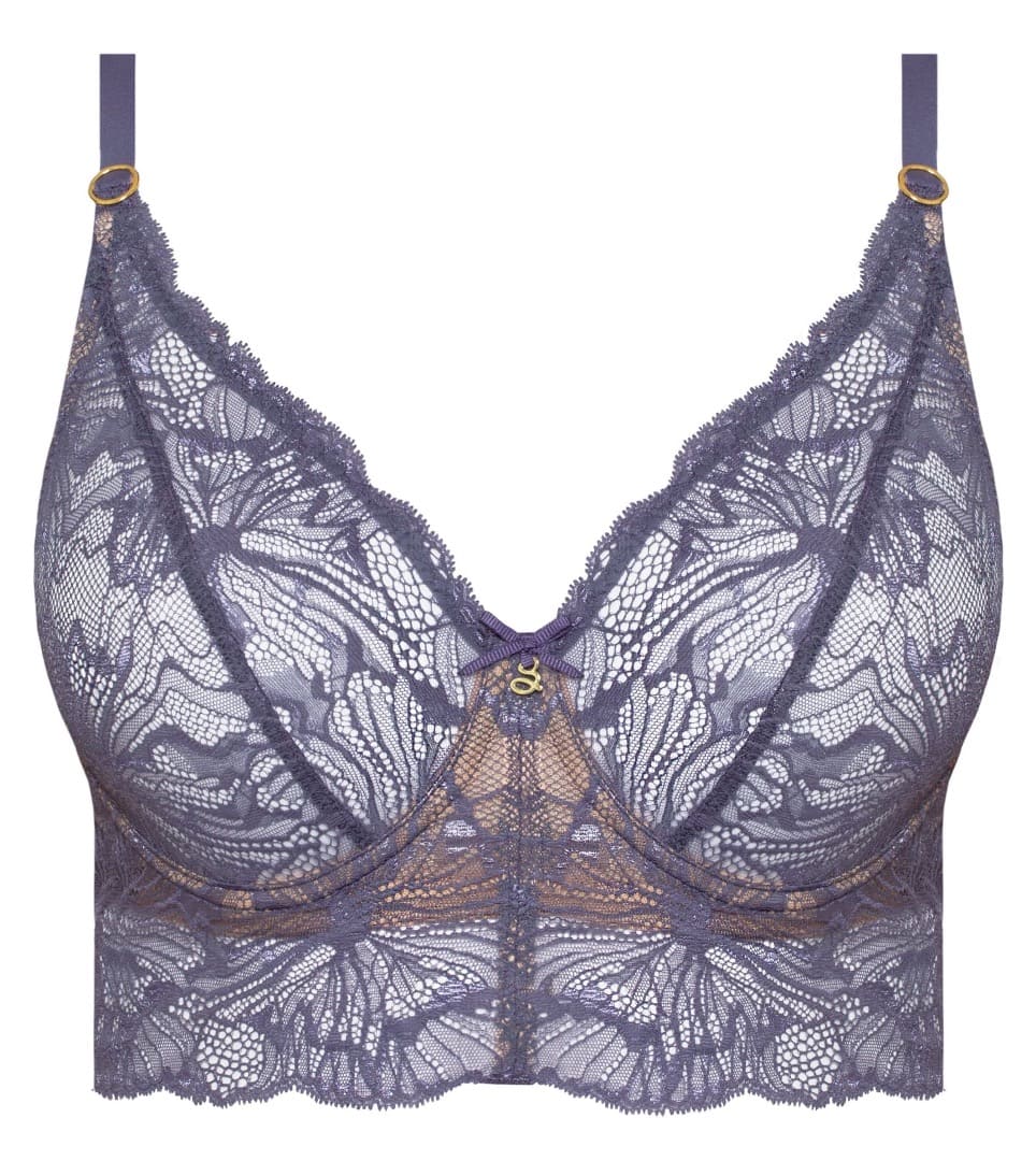 Full Cup Semi Corset with Floral Lace Mila Anthracite