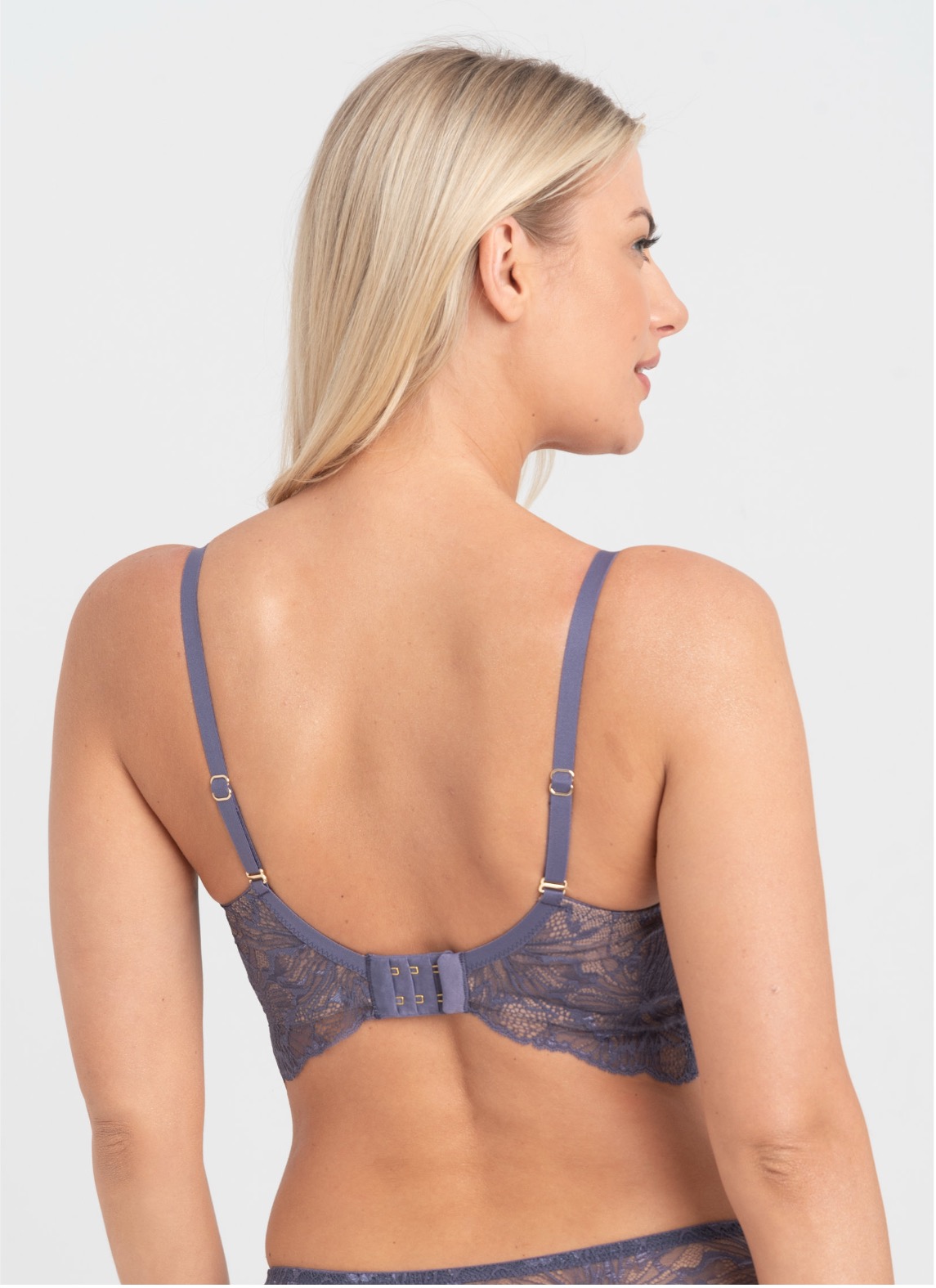 Full Cup Semi Corset with Floral Lace Mila Anthracite 2