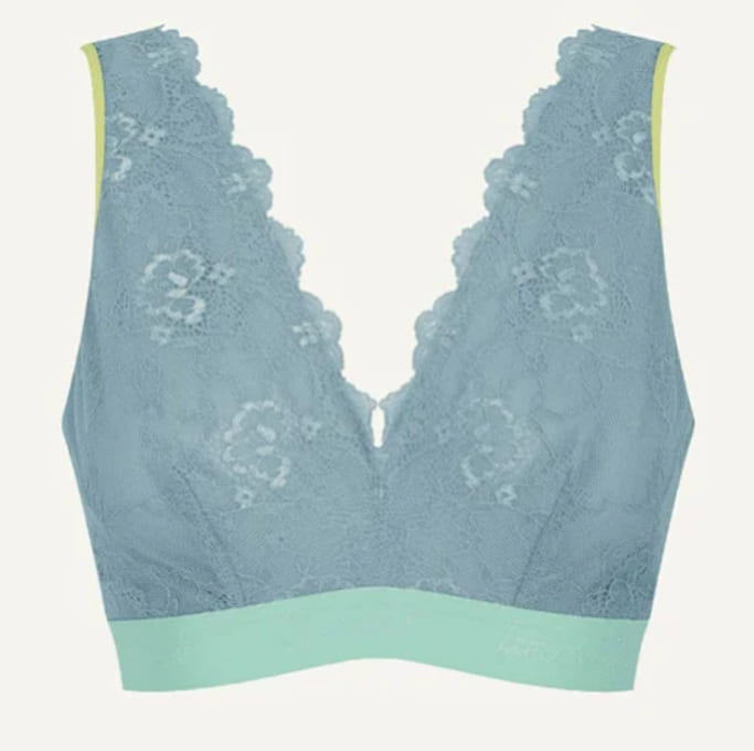 Sujetador Bralette Triangular de Copa Suave Sin Aros Signature Denim Blue