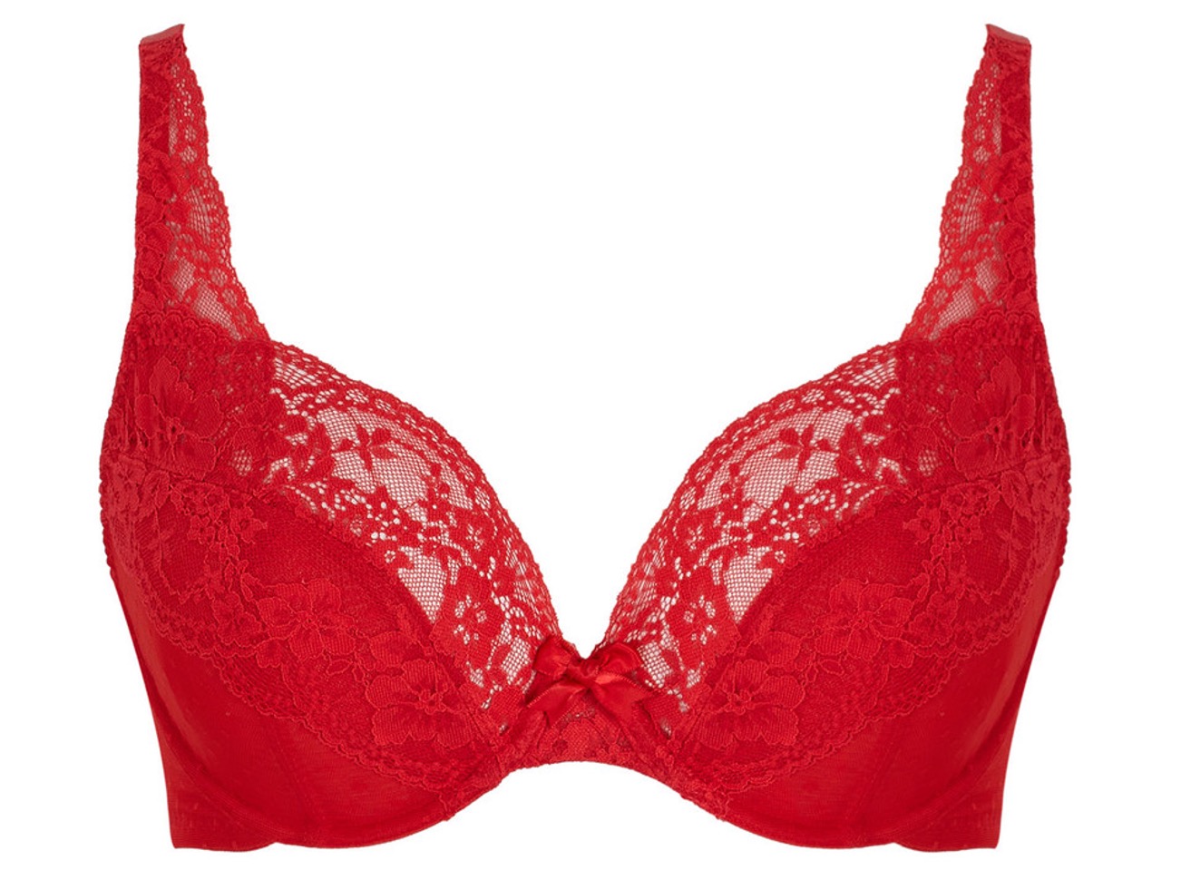 Soutien Decotado de Copa Mole Rendado Heidi Ruby Red