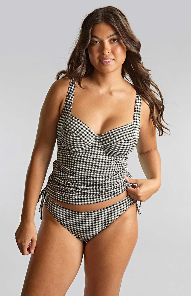 Tankini Balconnet de Copa Mole com Comprimento Regulável Iris Black Gingha 2