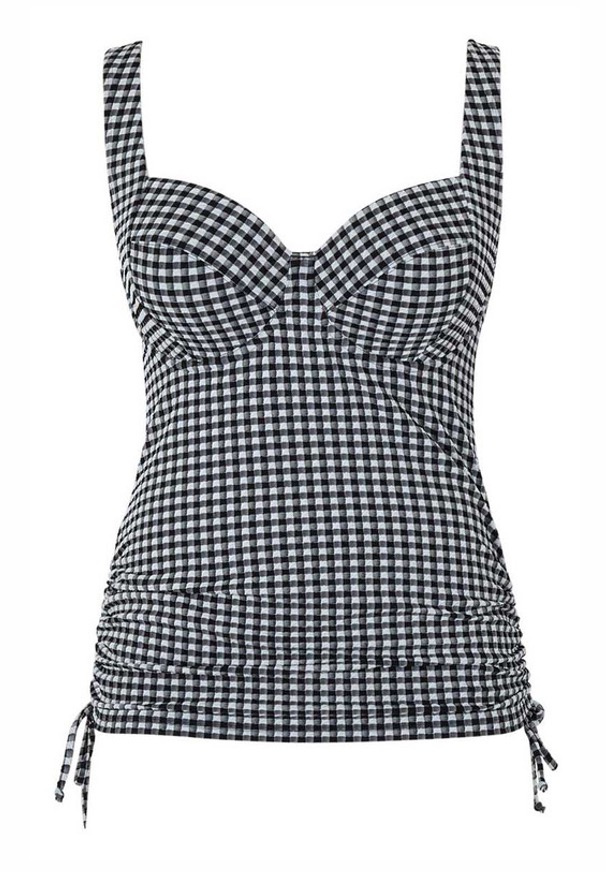 Tankini Balconnet de Copa Mole com Comprimento Regulável Iris Black Gingha