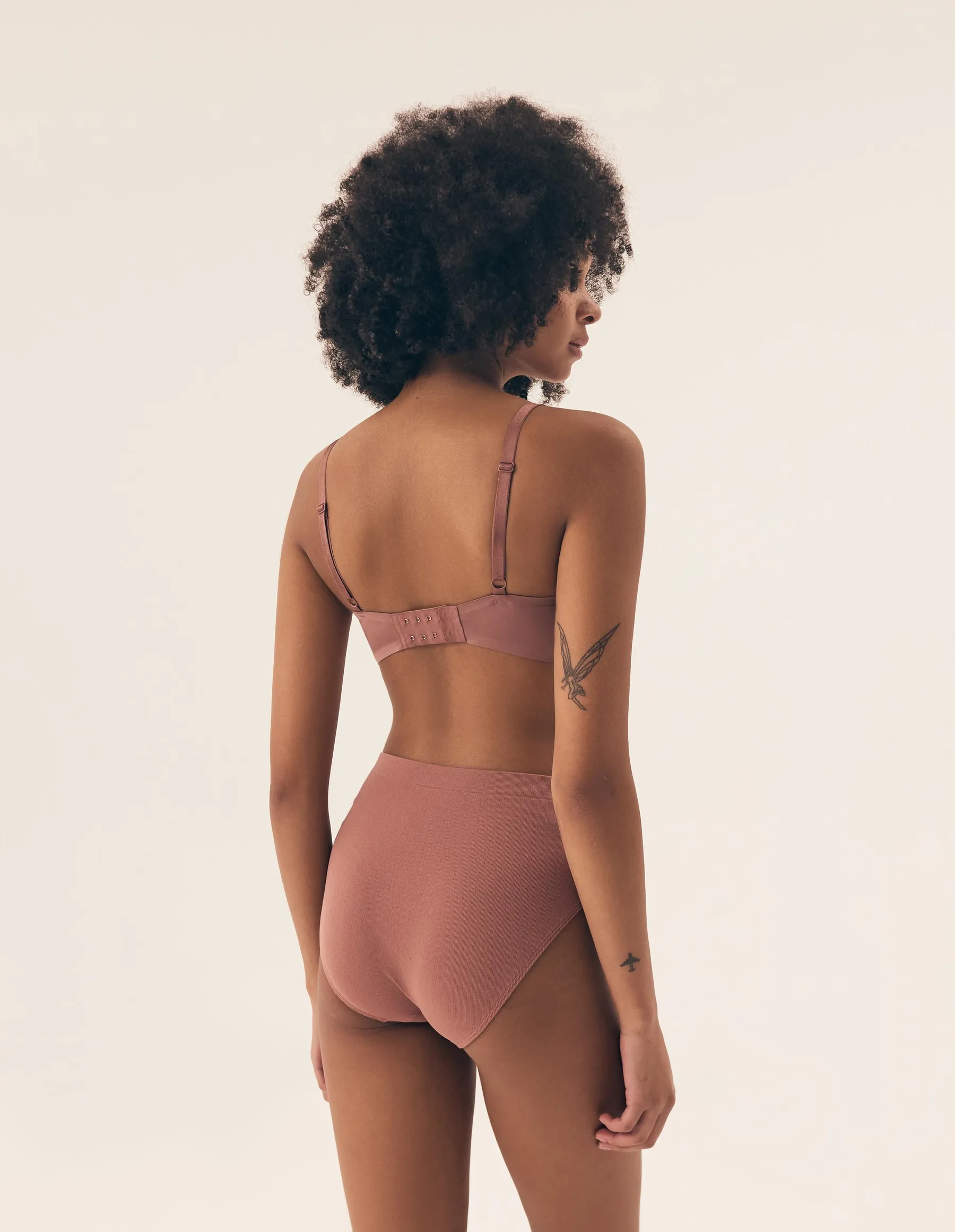 Sujetador Bralette de Copa Suave Liso Sin Aros Bass Mauve 2