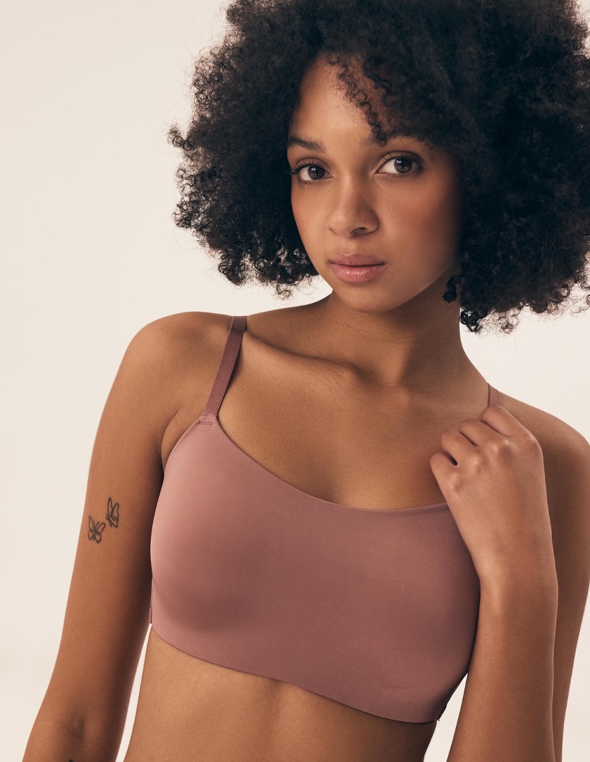 Sujetador Bralette de Copa Suave Liso Sin Aros Bass Mauve 1