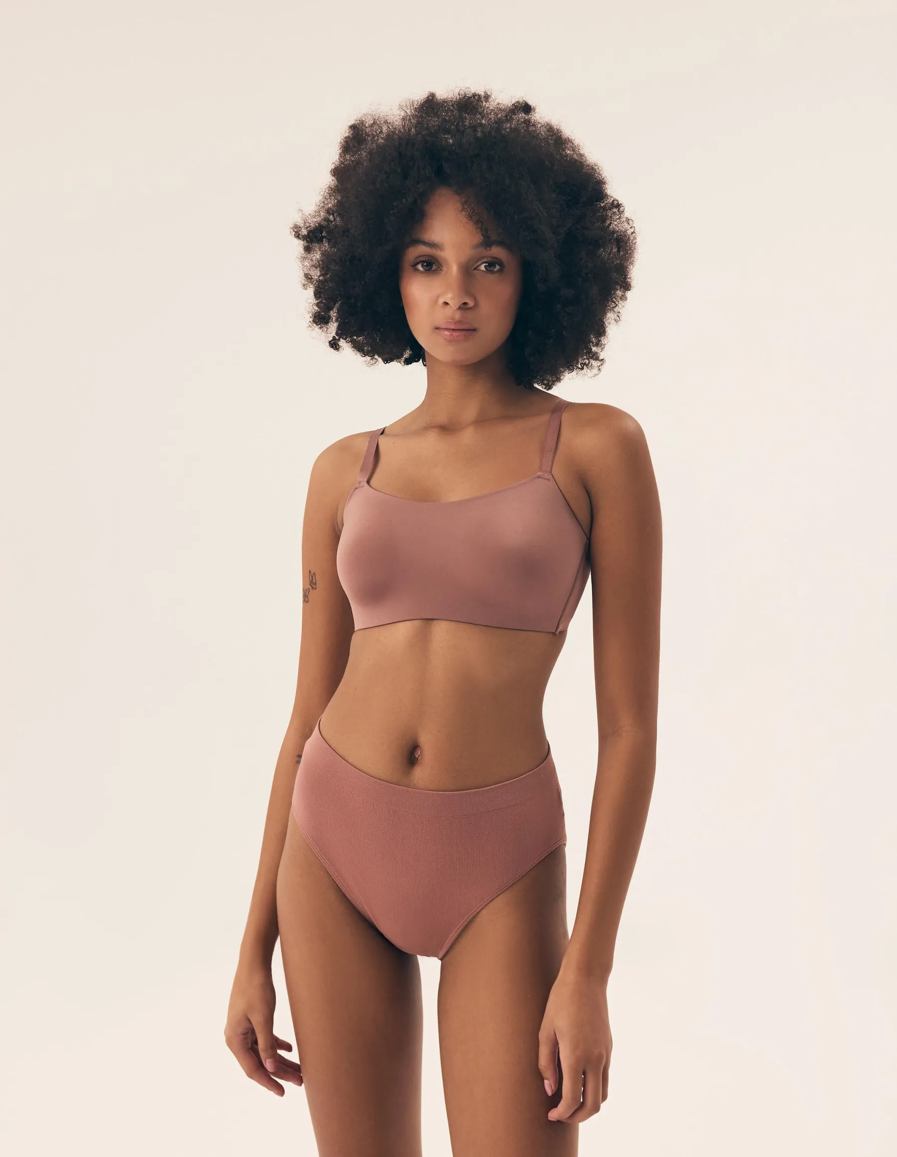 Sujetador Bralette de Copa Suave Liso Sin Aros Bass Mauve 3