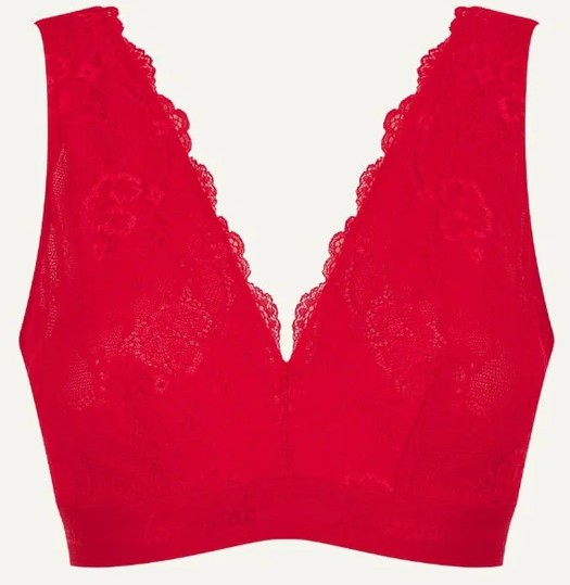 Soft-Cup, Wireless Triangle Bralette Signature Red