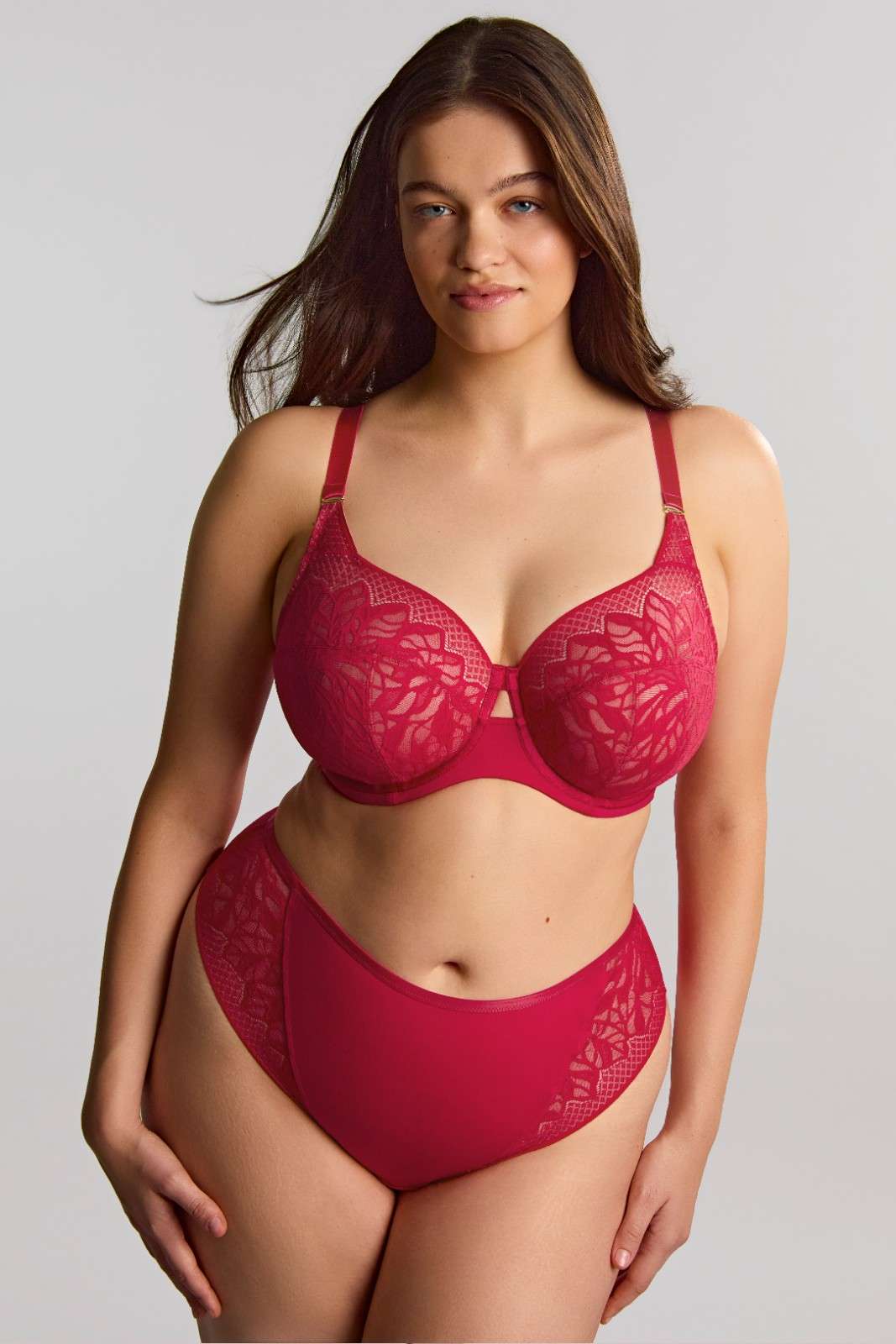 Sophia Raspberry Brazilian High Waisted Brief 1