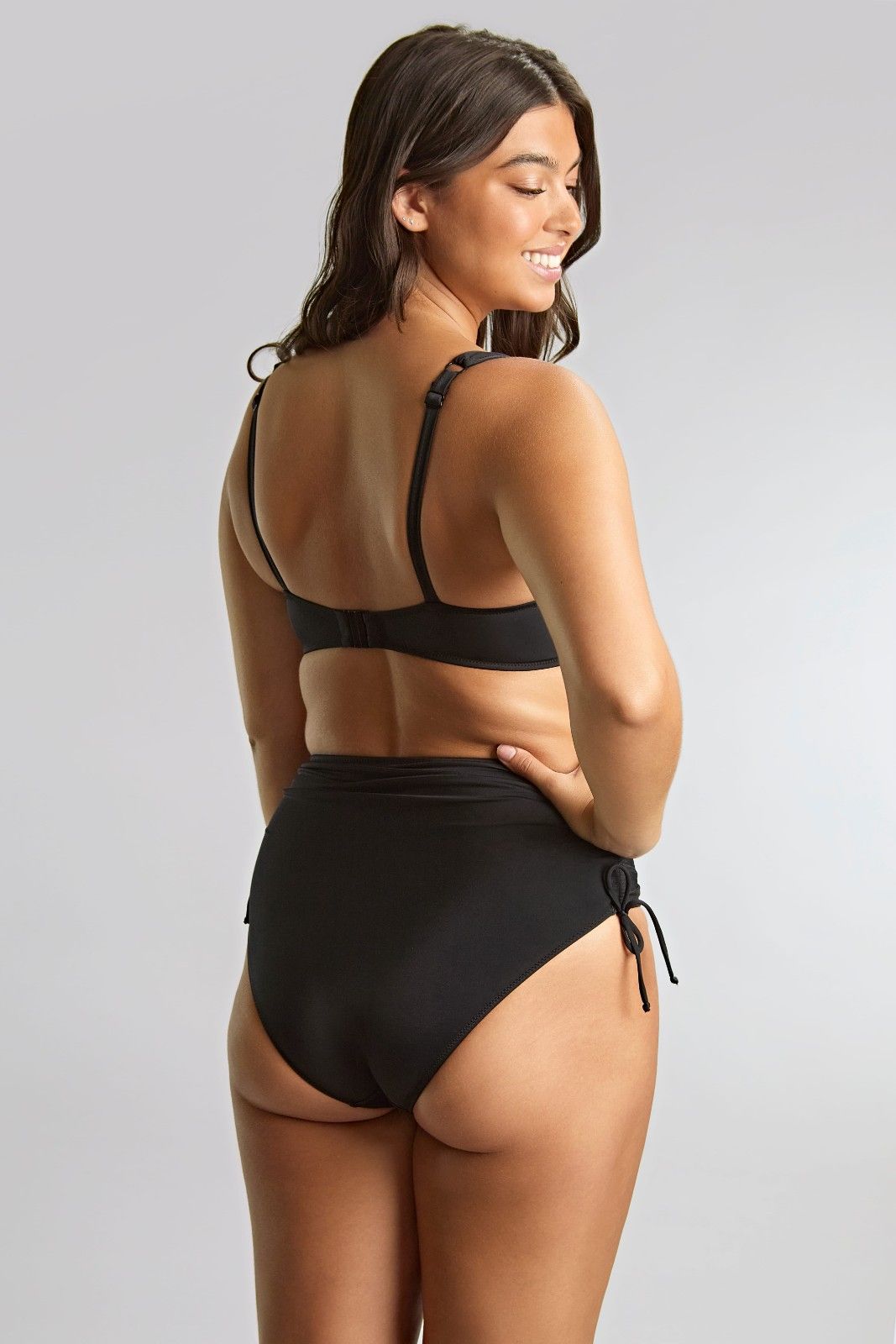 High Waist Swim Brief Olivia Signature Black 2