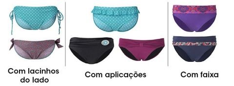 O tipo de cueca para Biquíni ou Tankini