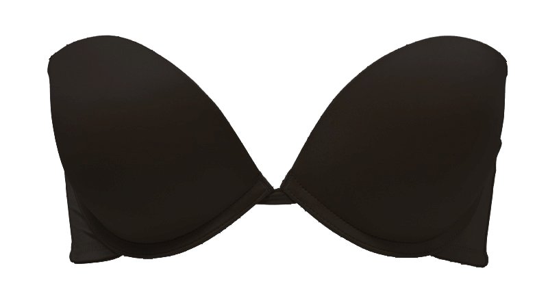 Push Up Strapless Bra with a Deep Plunge Solutions Black