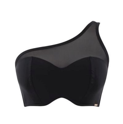 Onyx Black Asymmetrical Bikini Top