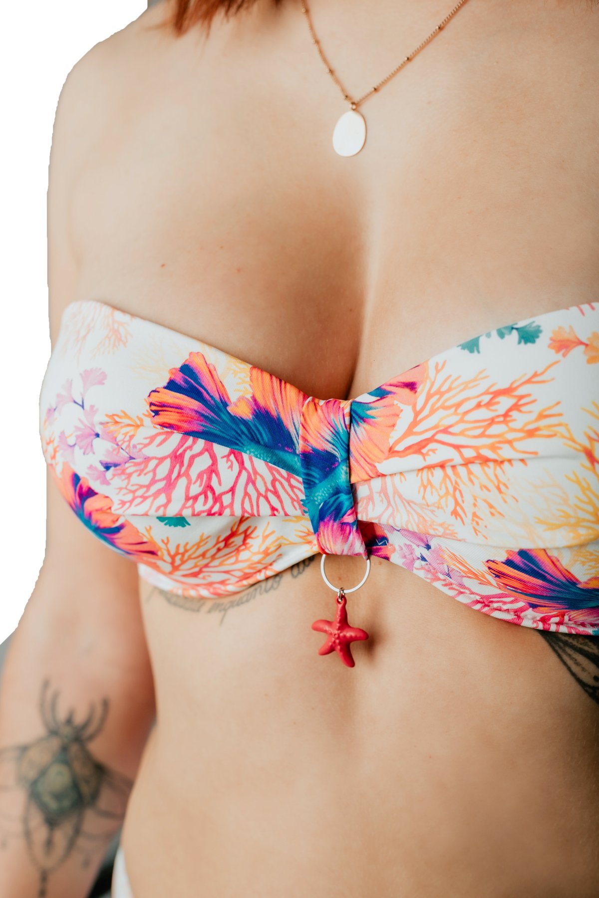 Bikini Bandeau Con Aros de Copa Moldeada Coral 1