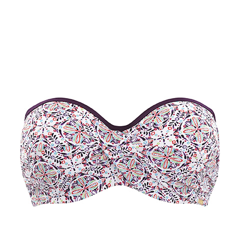 Moulded Bandeau Bikini Top Nina Aubergine