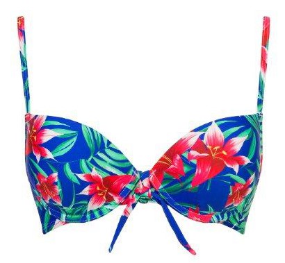 Bikini Escotado con aros y Push Up Magic Up Blue